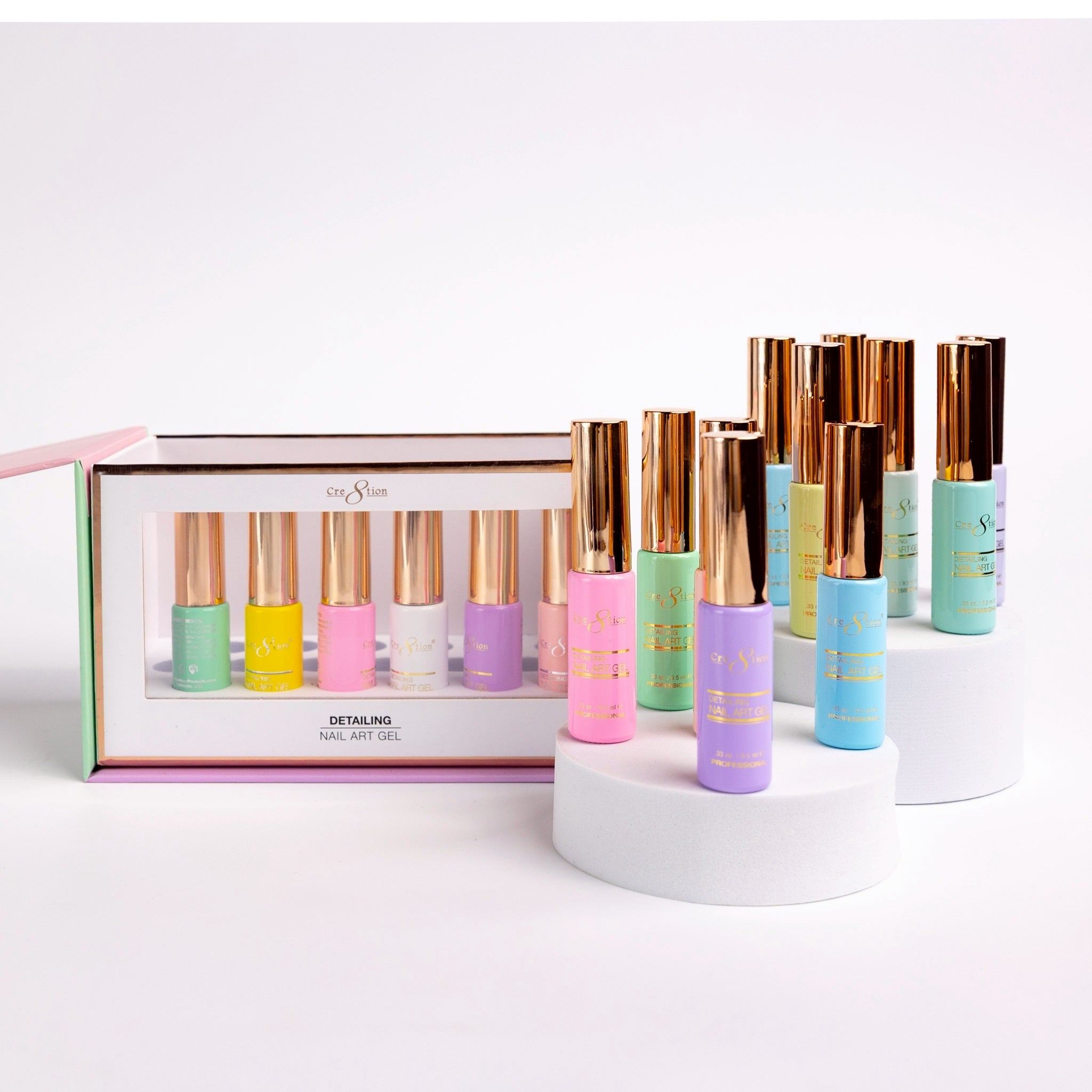 Cre8tion Detailing Nail Art Gel - Pastel Collection