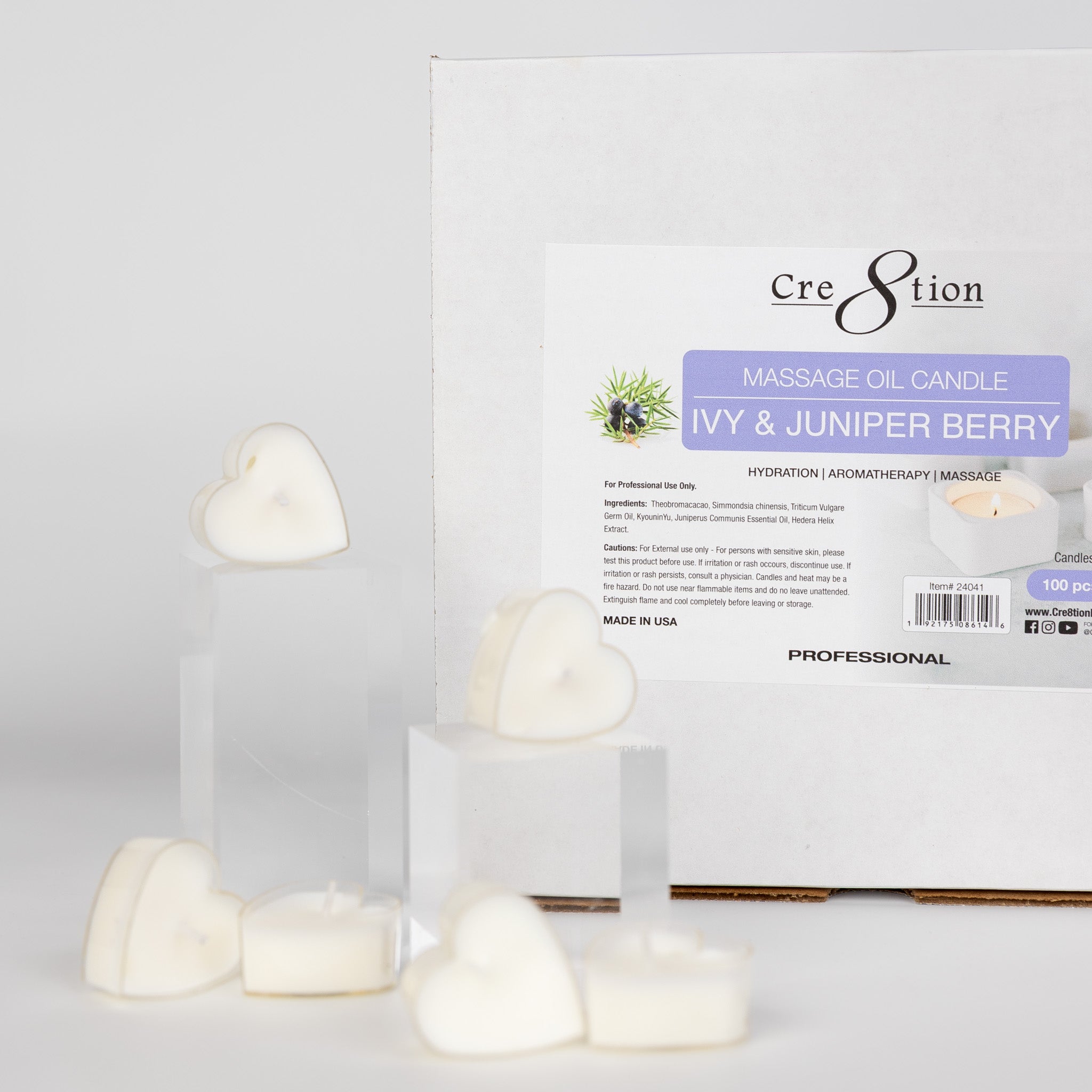 Cre8tion Massage Oil Candles - Tealight 0.5oz - Winter Holiday Scent