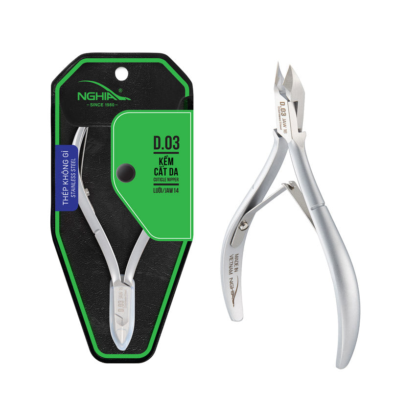 NGHIA Slanted Head Tweezer - N-405 (Stainless Steel)
